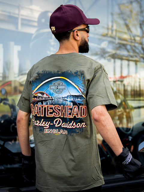 Gateshead Harley Davidson Dealer T-Shirt BAR&SHIELD R004529