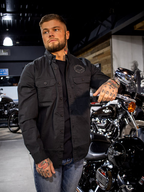 Harley-Davidson® Men's Willie G Skull Solid Shirt 96039-22VM Harley-Davidson® Direct
