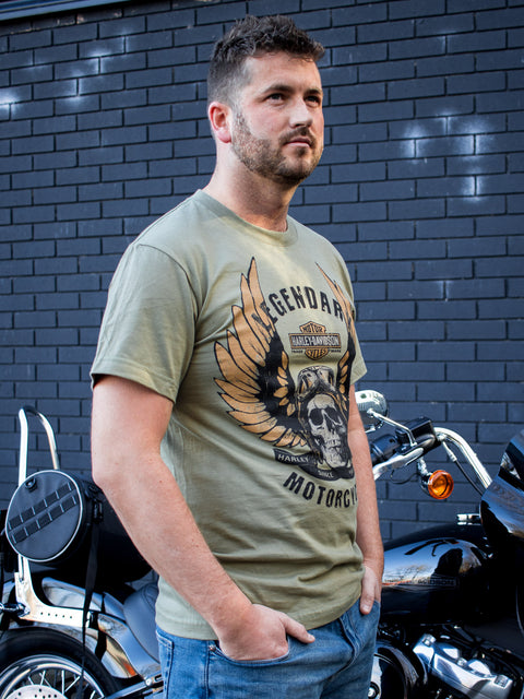 Gateshead Harley-Davidson® Skull Upwing Mens T-Shirt
