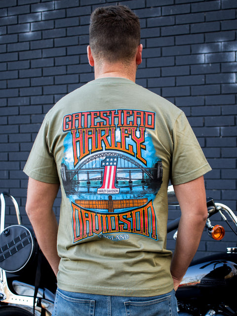 Gateshead Harley-Davidson® Skull Upwing Mens T-Shirt