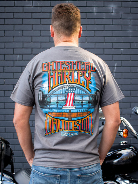 Gateshead Harley-Davidson® Geometric Name Mens T-Shirt