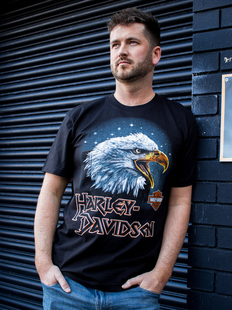 Leeds Harley Davidson Dealer T-shirt 'Eagle Night' Black