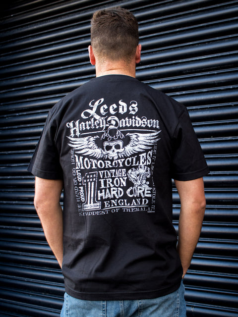 Leeds Harley Davidson Dealer T-shirt 'Eagle Night' Black