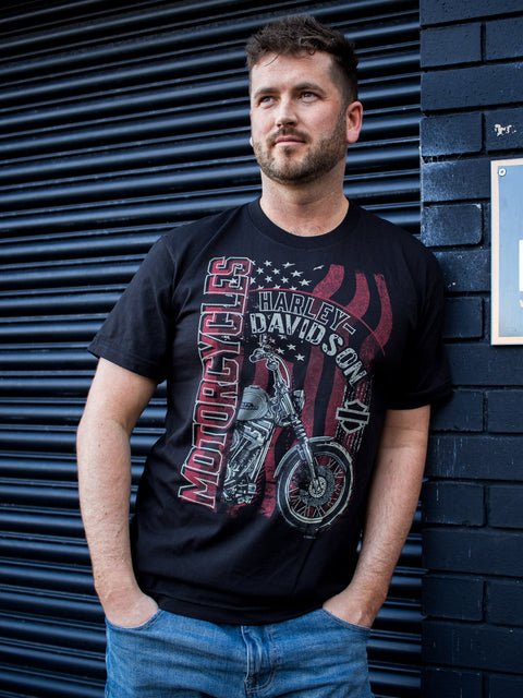 Leeds Harley Davidson Dealer T-shirt 'Two Tone' Black
