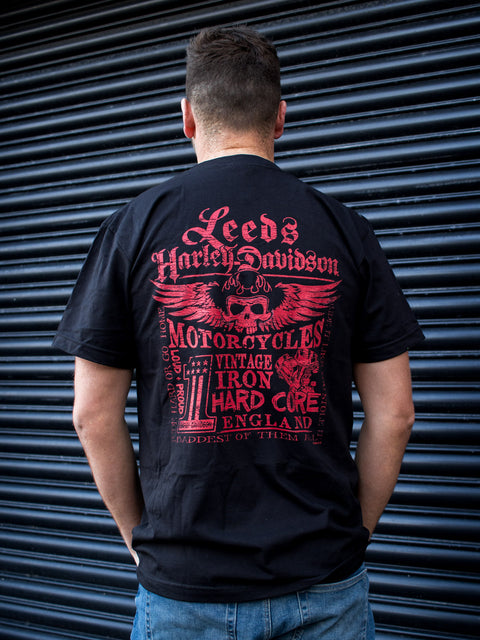 Leeds Harley Davidson Dealer T-shirt 'Two Tone' Black