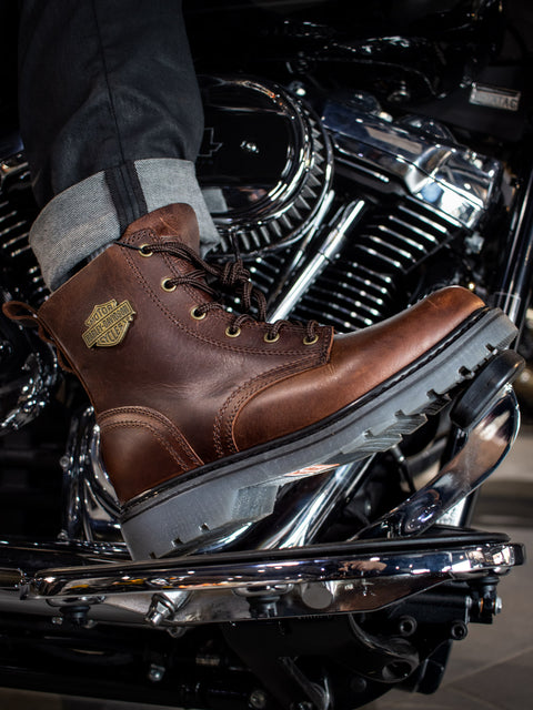 Harley Davidson Mens Asherton 5" Lace Ankle Boot - Brown   D93782