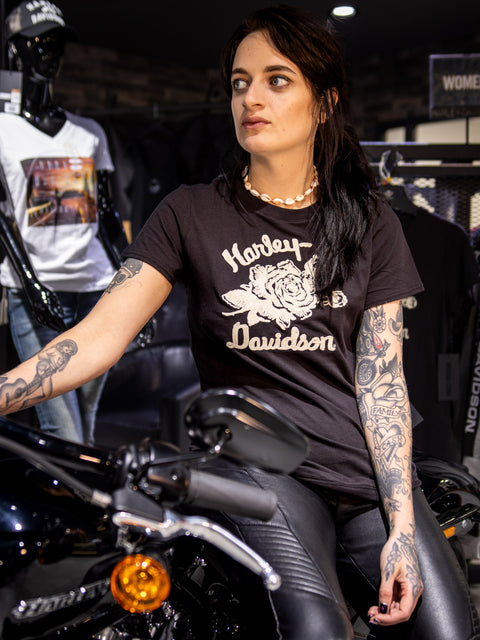 Harley-Davidson® Women's Forever Roses Solid T-Shirt 96614-22VW