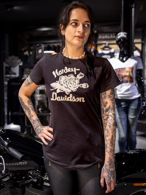 Harley-Davidson® Women's Forever Roses Solid T-Shirt 96614-22VW