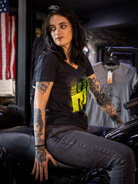 Leeds Harley Davidson Dealer T-Shirt High Viz H-D R0045973