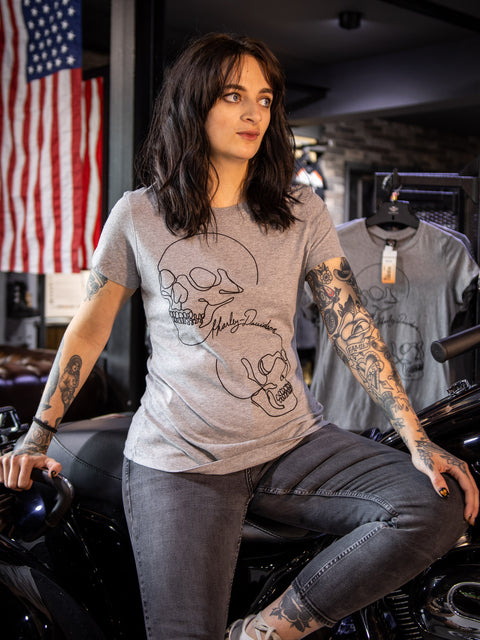 Leeds Harley Davidson Dealer T-Shirt Contour Skull R004607