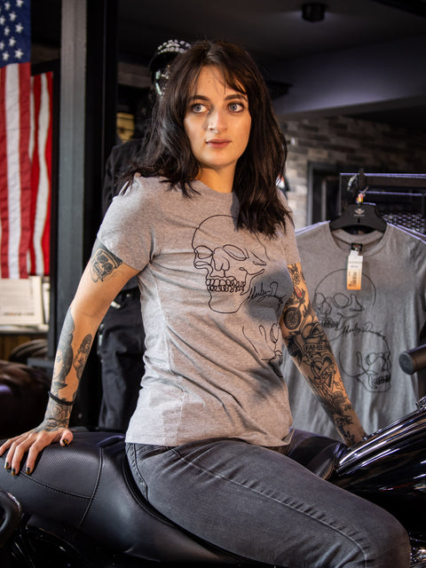 Leeds Harley Davidson Dealer T-Shirt Contour Skull R004607