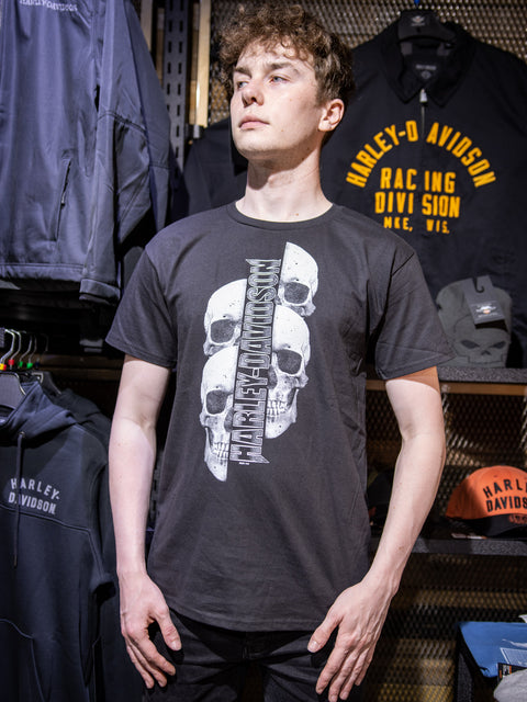 Leeds Harley Davidson Dealer T-Shirt Skull Split R004393