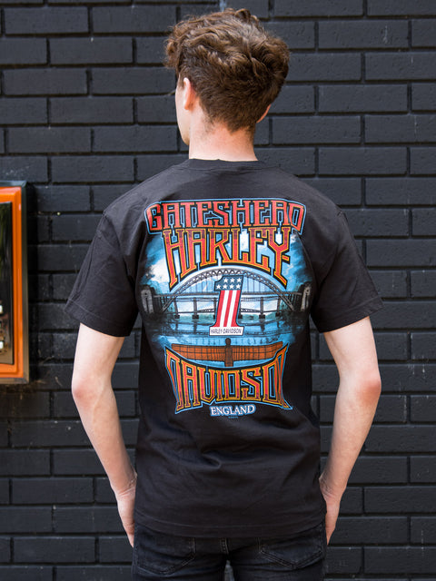 Gateshead Harley Davidson Dealer T-Shirt Hi Viz Skull R004360