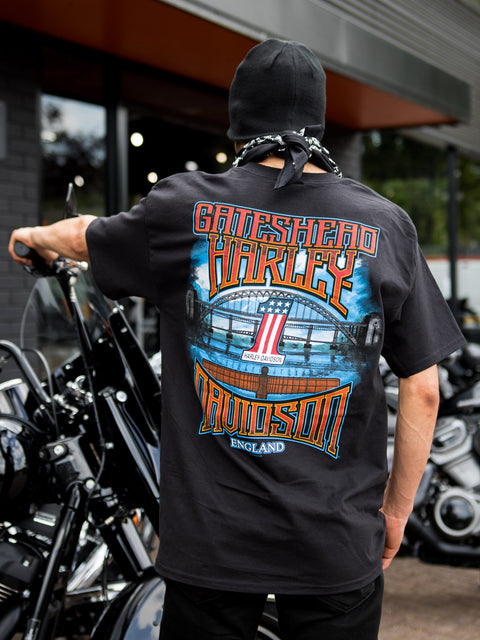 Gateshead Harley Davidson Dealer T-Shirt Willie Grunge R004521