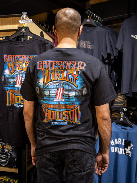 Gateshead Harley Davidson Dealer T-Shirt Tall Reflection R004283