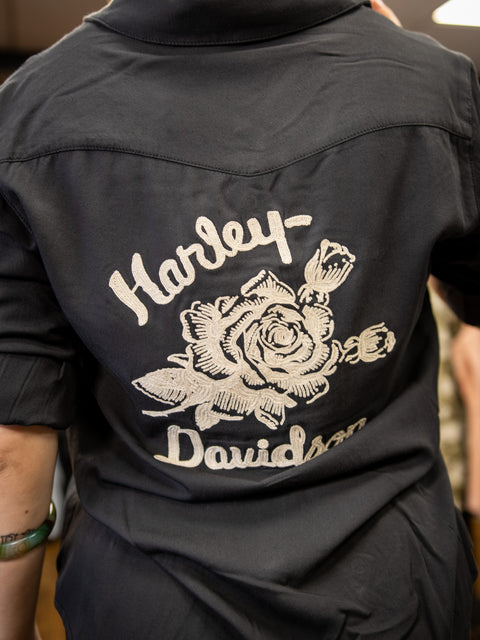 Harley-Davidson® Women's Roses Convertible Sleeve Shirt 96671-22VW