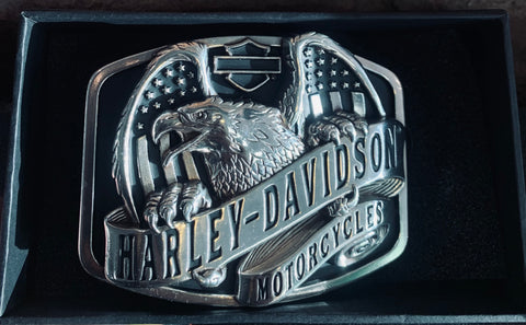 Genuine Harley-Davidson®Heavy Belt Buckle 'Wings Over America' Harley Davidson Direct