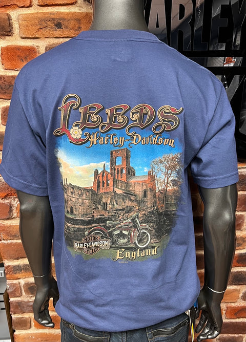 Leeds Harley Davidson Dealer T-Shirt Vintage Rider USA R004682