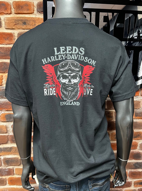Leeds Harley Davidson Dealer T-Shirt H-D Glitched R004419
