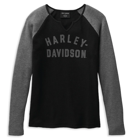 Genuine Harley Davidson Women's Hallmark Thermal Knit Top Harley-Davidson® Direct