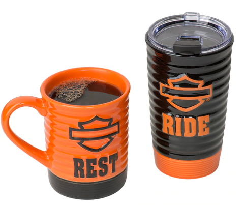 Genuine Harley-Davidson® H-D Ride & Rest Travel/Coffee Mug Set Harley-Davidson® Direct