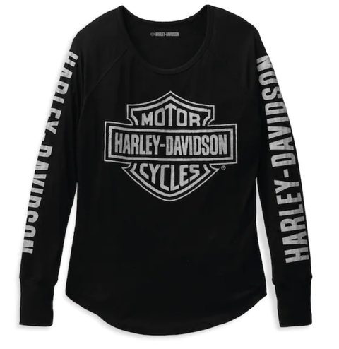 Harley Davidson Women's Authentic Bar & Shield Rib-Knit Top 99111-22VW