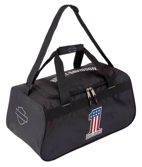 Harley-Davidson® #1 RWB Logo Sports Duffel Bag w/ Strap - Black 99418-NUMBER1