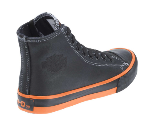 Harley-Davidson ® Men's Nathan 4.25" Black Leather Hi-Top Sneakers D93816