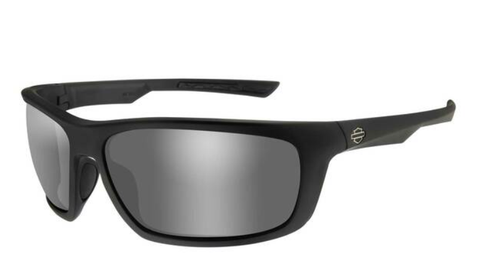 Harley-Davidson® Men's Gears Sunglasses, Silver Flash Lenses/Matte Black Frames