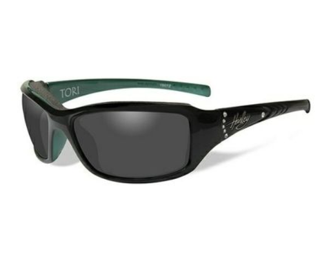 Harley-Davidson® Women's Tori Gasket Sunglasses, Black/Green Stones Frame