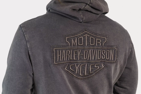 Genuine Harley-Davidson® Grey Fade Knit Embroidered Hoodie 96773-23VM