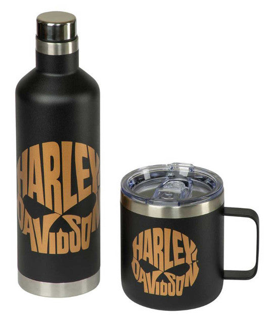 Harley-Davidson® Copper Skull Travel Mug & Water Bottle Set HDX-98641