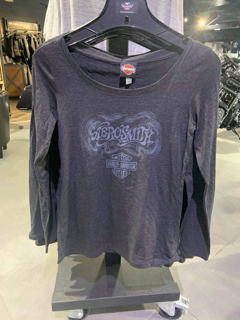 Harley-Davidson® Aerosmith Toxic Twin Womens Long Sleeve T-shirt Harley Davidson Direct