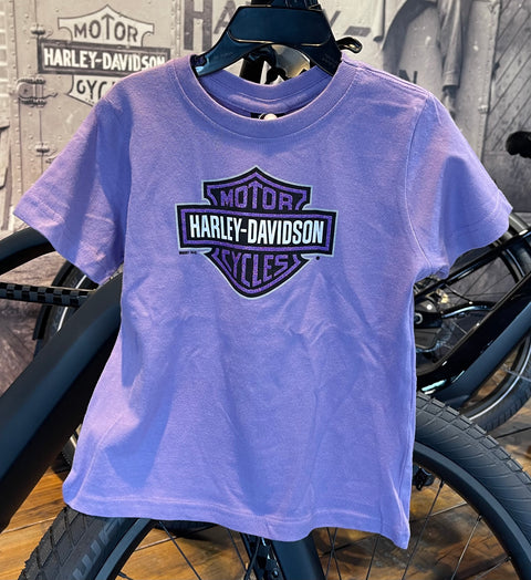 Gateshead Harley-Davidson® Kids Glitter B&S Logo Dealer T-Shirt Purple Harley Davidson Direct