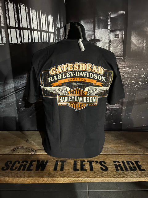 Gateshead Harley-Davidson® Gloss Shield Black Dealer T-Shirt Mens Harley Davidson Direct