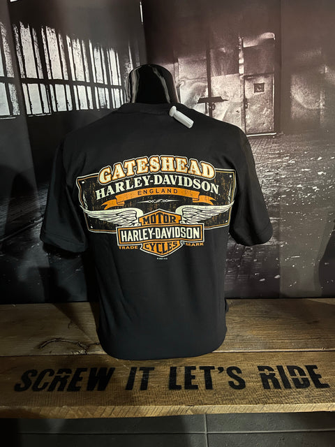 Gateshead Harley-Davidson® Eagle Night Dealer Black T-Shirt Mens Harley Davidson Direct