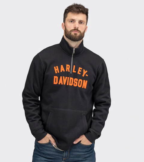 Harley-Davidson® Men's Racer Font 1/4-Zip Pullover 96001-22VM Harley Davidson Direct