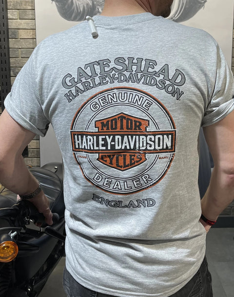 Harley Davidson Gateshead Grey Pocket T-shirt Tade Mens - TSEST Harley Davidson Direct