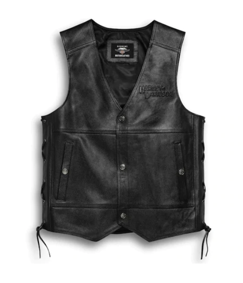 Genuine Harley-Davidson® Men's Traditional II Leather Vest Harley-Davidson® Direct