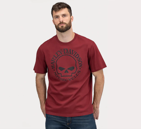 Harley Davidson Men's Willie G (TM) Skull Graphic T-shirt 96271-22VM Red T-Shirt Harley Davidson Direct